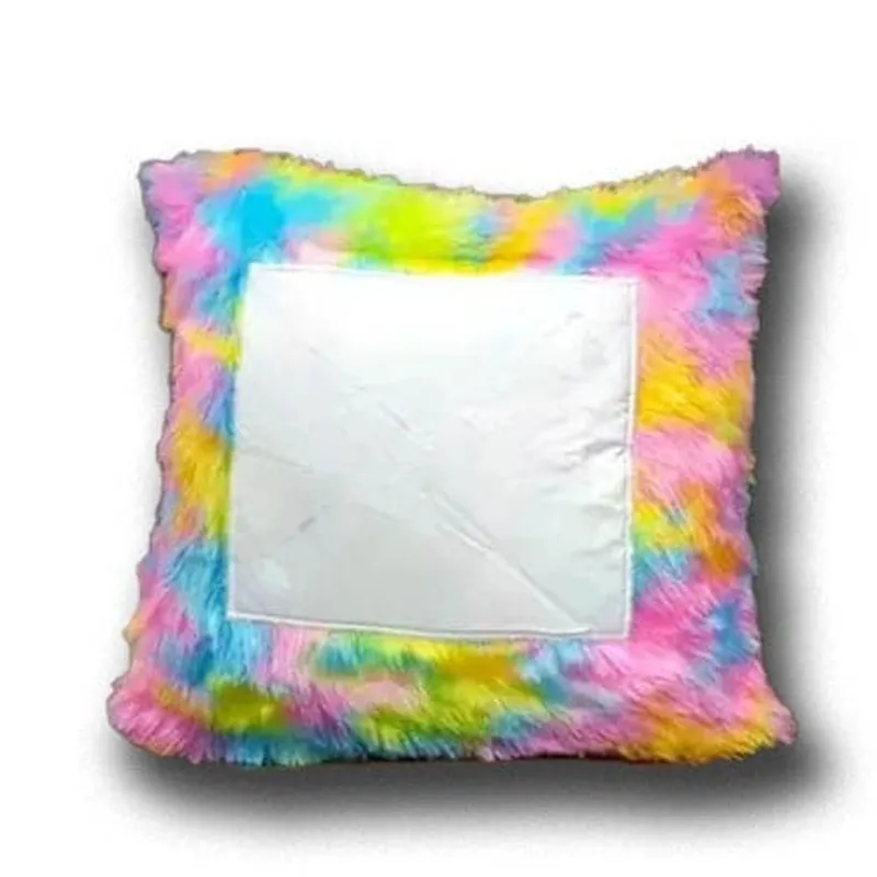 Fur Rainbow Pillow