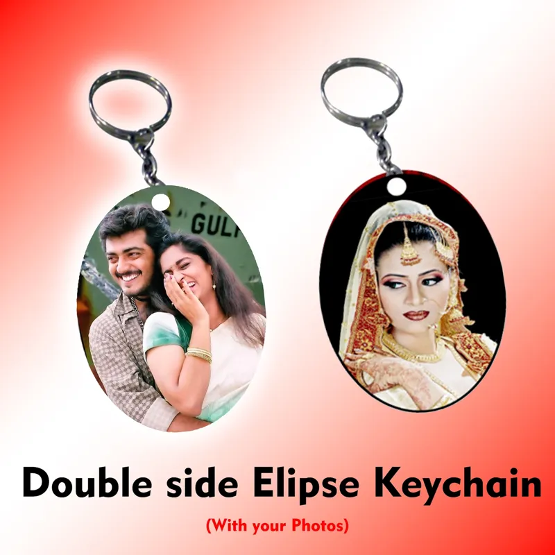 Double side Elipse Keychain