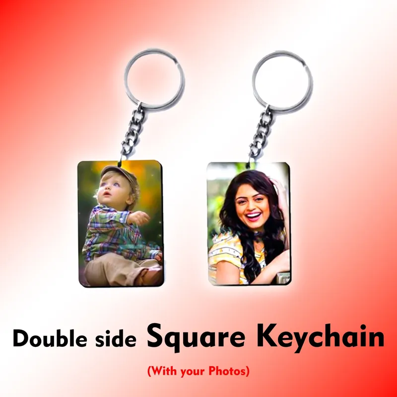 Double side square Keychain