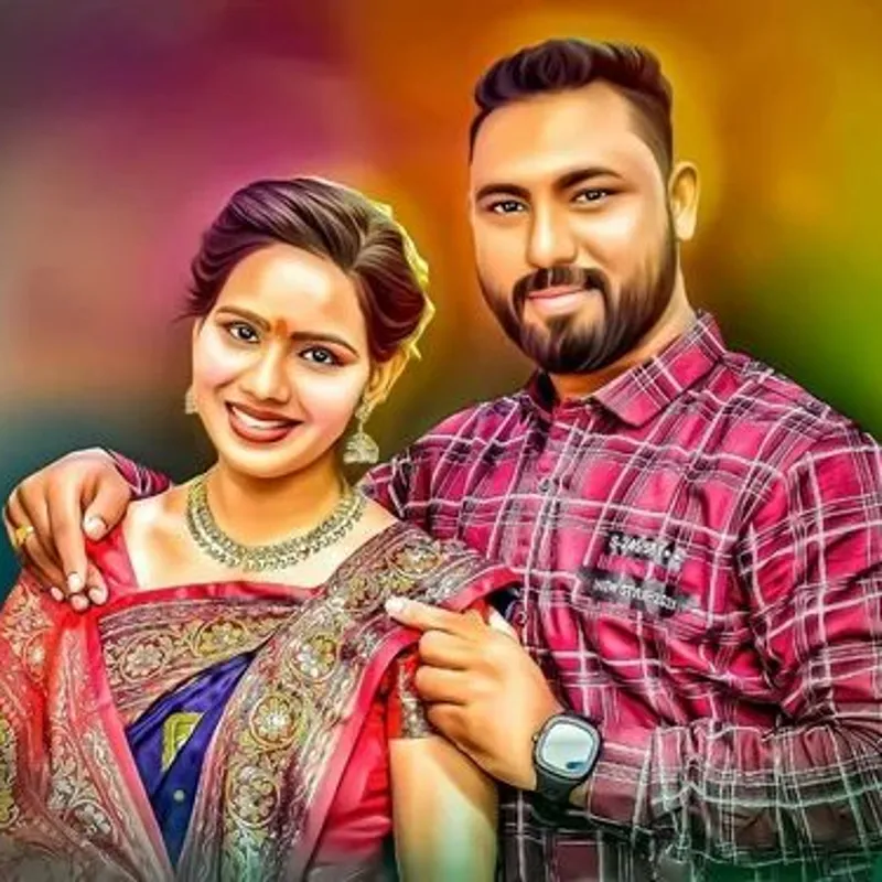 Oil Painting - Digital -  ( Two Head )