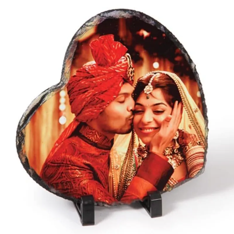 Photo Print On Rock - Heart Stone